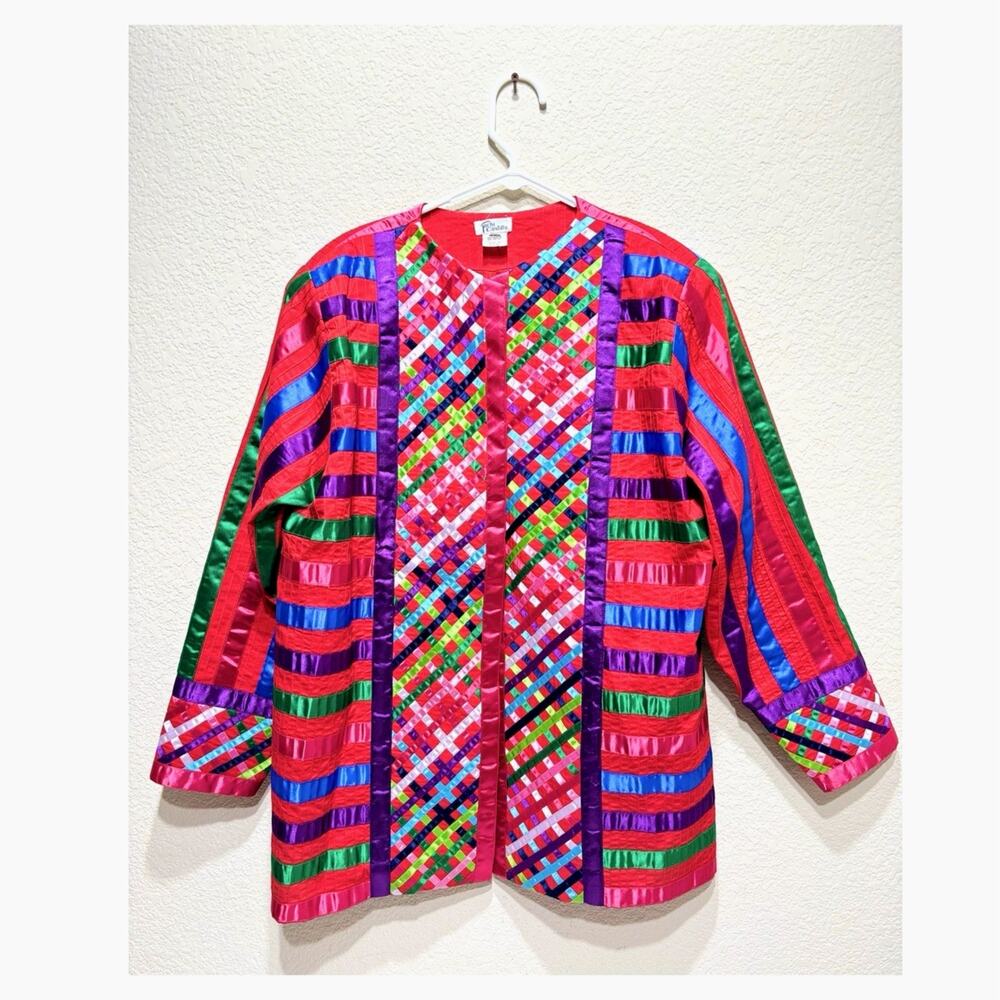Vintage Tachi Castillo Rainbow Ribbon Jacket XXL Mexico